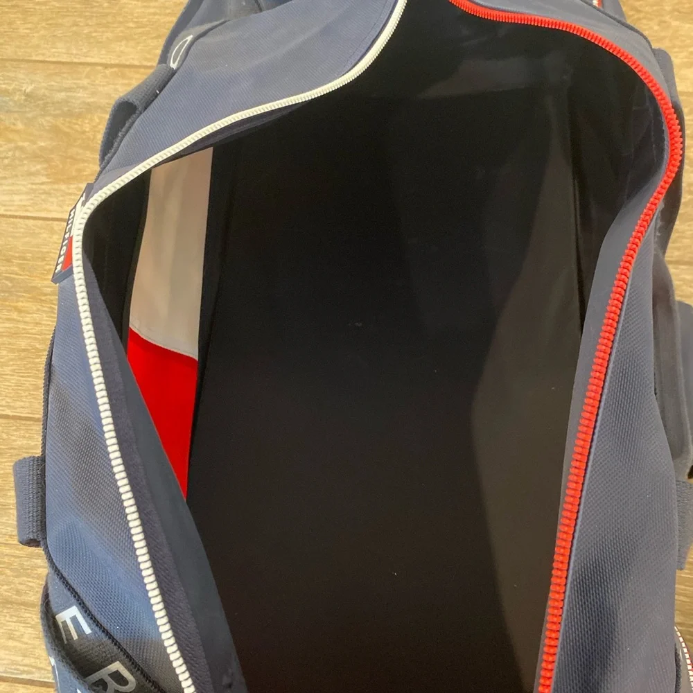 Tommy Hilfiger Vintage Unisex Large Retro Duffle Bag 1990s Red White Blue